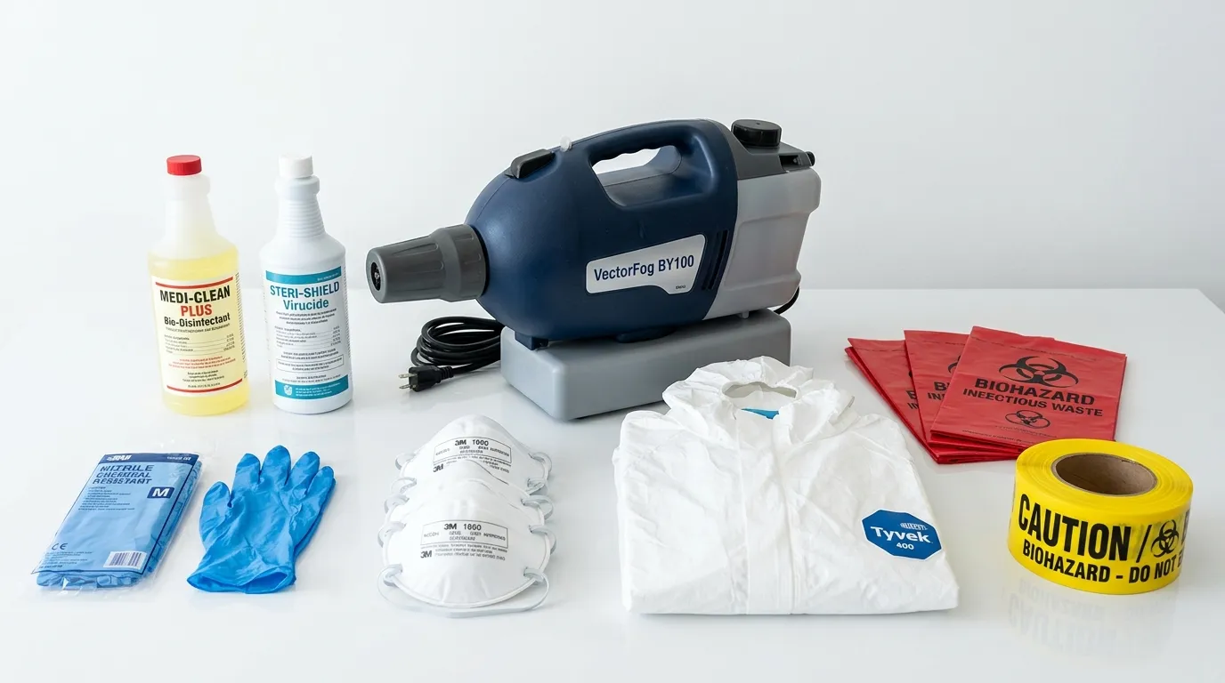 Professional biohazard remediation crew working in Floral Park